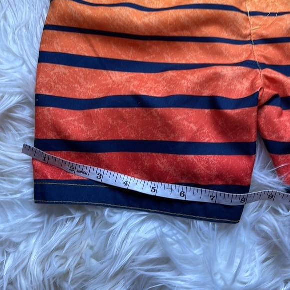 Kidgets orange yellow black striped boys swim trunks swimsuit board shorts SZ 3T - Picture 13 of 17